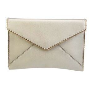 Rebecca Minkoff Leo Envelope Clutch Gold Leather